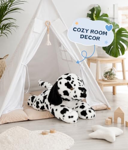 Image of BENINY 31.5 inch Large Dalmatian Stuffed Animal, Spotted Dog Plush Pillow | Giant Plush Toy Gift for Dog Lovers