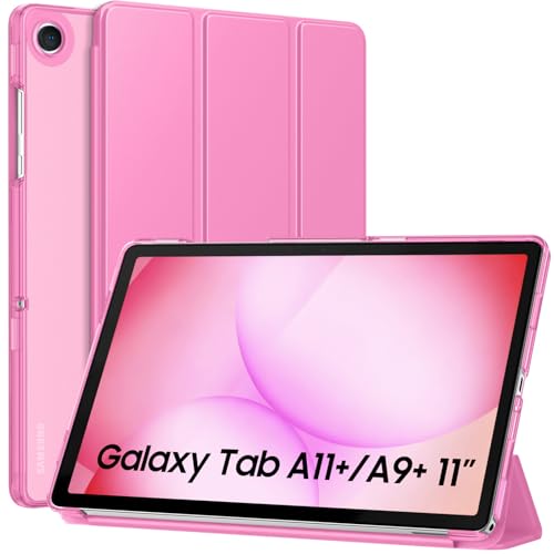 Image of MoKo for Samsung Galaxy Tab A11 Plus / A11+ Case 11 Inch 2026, Galaxy Tab A9 Plus / A9+ Case 11 Inch 2024, Slim Stand Hard PC Translucent Back Shell Smart Cover, Auto Wake /Sleep, Peony