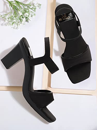 XE Looks Fancy & Comfortable Block Heel Sandal with Ankle Strap for women & Girls - Image 2
