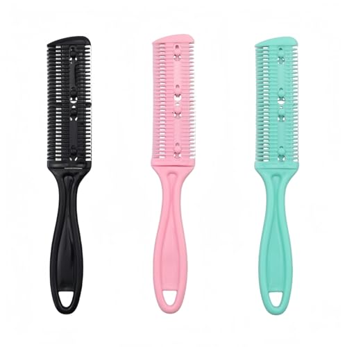 Razor Comb Hair Razors for Cutting Hair with Double Edge 3 Pcs Split Ends Hair Trimmer Hair Cutting Razor Combs Tools Hair Thinning Scissors for Women and Men, Thinning Shears for Hair Cutting Tool