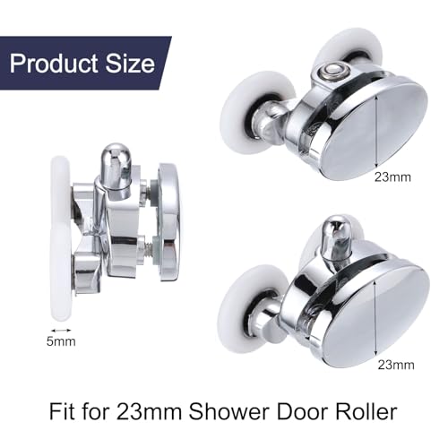 Rodillos para puerta de ducha de 23mm sourcing map 4 piezas de ABS 3