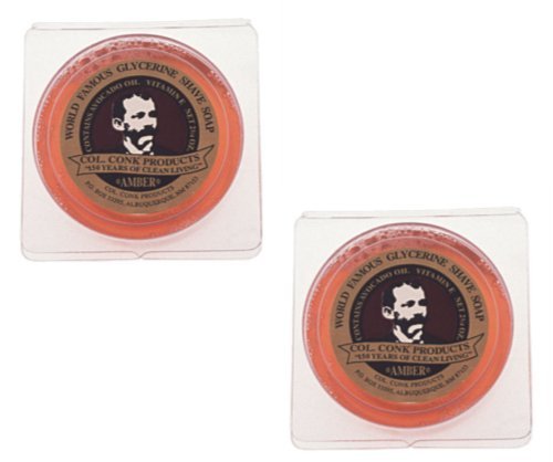 Col Ichabod Conk Amber Shave Soap Two Cakes