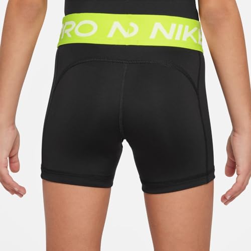 Image of Nike Girls' Pro Shorts (Little Big Kid), Black /Volt /White