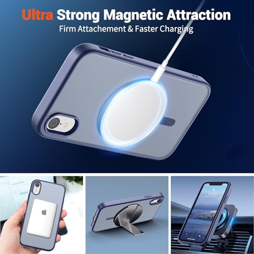 Image of SUPFINE Magnetic for iPhone XR Phone Case Lavender Gray | Translucent Matte, Compatible with MagSafe, Military Grade Drop Proof, Rugged Shockproof Protective