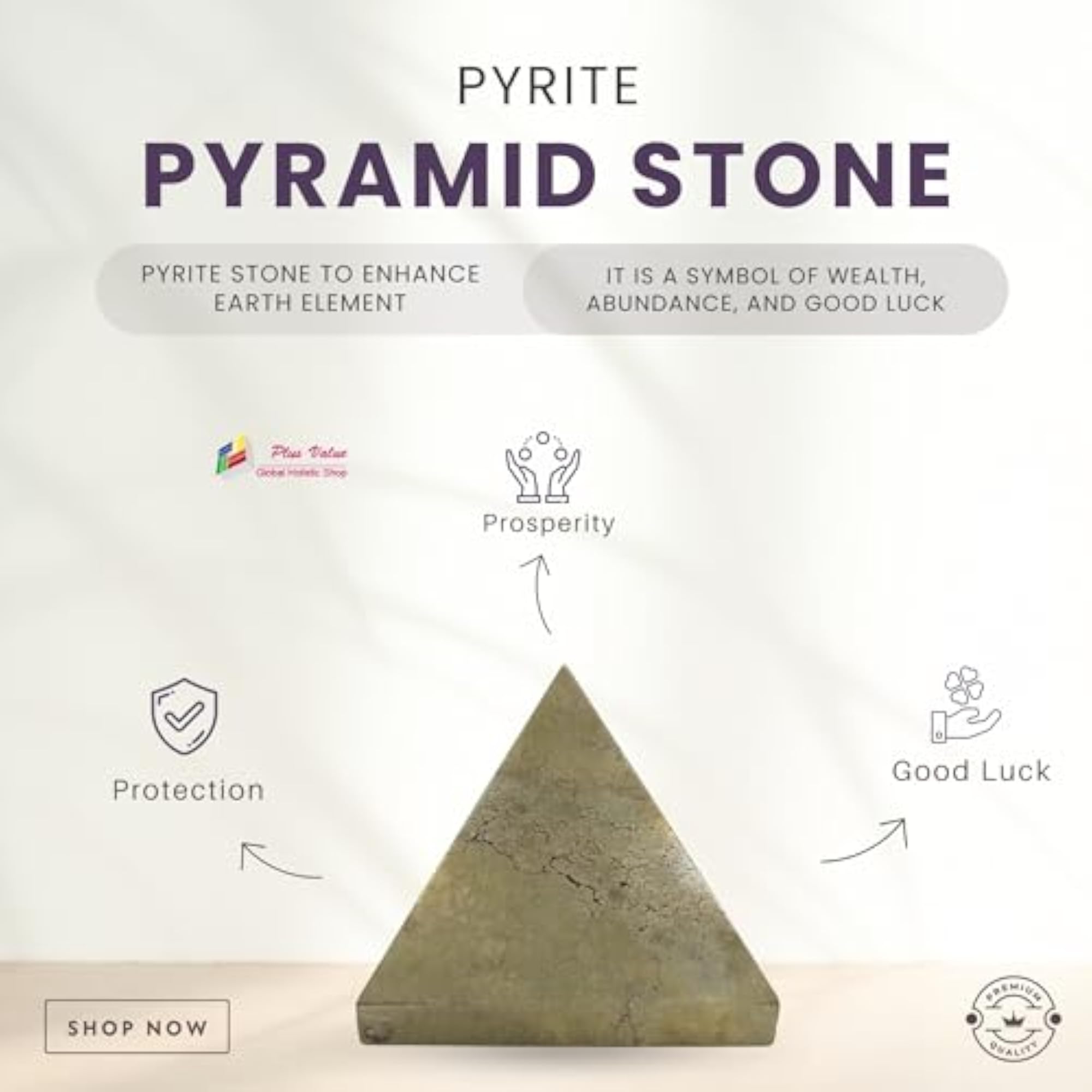 Natural Pyrite Pyramid Money Magnet Stone