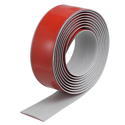 UXCell Floor Transition Strip Self-Adhesive, 2" Floor Edging Trim Carpet Edging for Laminate Doorway Width Less Than 1 Inch Light Grey 9.84Ft