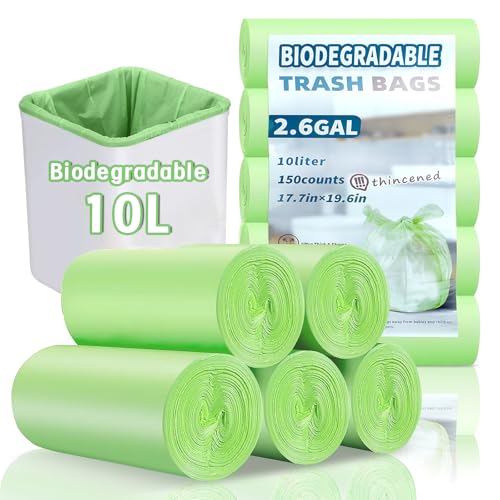 Hsxfl 150 Stück Biomüllbeutel 10L Bio Müllbeutel Kompostierbare Reißfeste Bio Beutel Abbaubar Maisstärke Material für Küche Büro Wohnzimmer