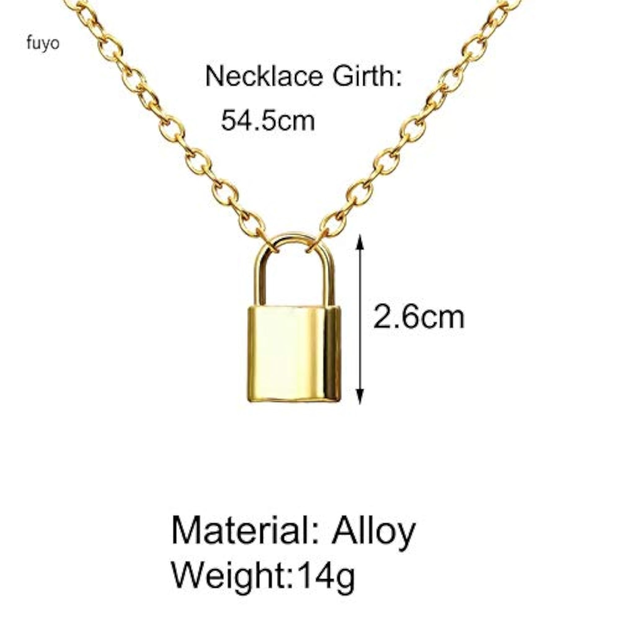 Lock Pendant Necklace for Women Silver Tone Stainless Steel