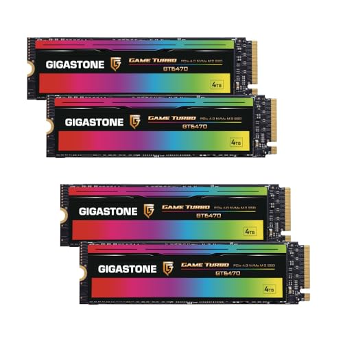 Image of Gigastone Game Turbo PCIe Gen4x4 SSD 4TB (4-Pack) Up to 7,300MB /s with SLC Caching Gaming /PC /Desktop /Laptop 5-Year Warranty M.2 NVMe PCIe 4.0 2280 Internal Solid State Drive