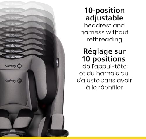 Safety 1st EverSlim 4-in-1 Convertible All-in-One Car Seat, infant to toddler, rear and forward facing, booster mode, backless booster, Fits 3 across, Washable seat, Birth to 10 years, Cosmic Circuit - 4