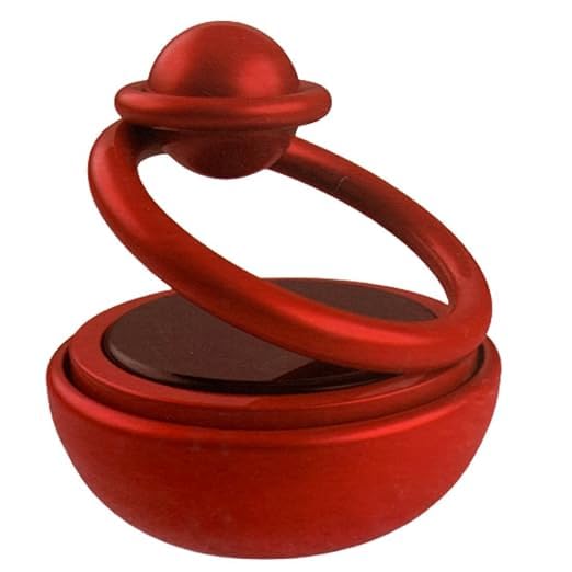 DD CUSTOM Car Solar Perfumes And Fresheners | Double Ring Solar Power Rotating Design Crystal Auto Rotate Car Organic Fragrance Air Fresheners | Glass Ball Rotating Multicolor