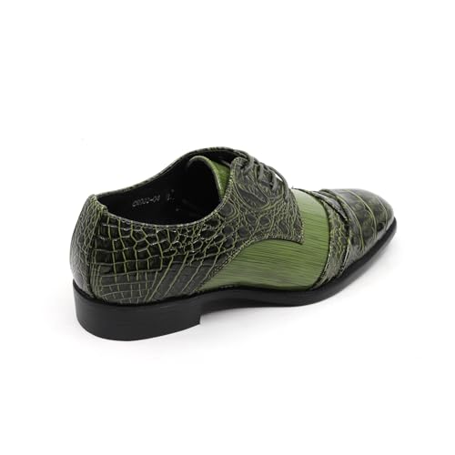 Men's Formal Fashion Tuxedo Wedding Lace Up Cap Toe Dress Shoe croco-043