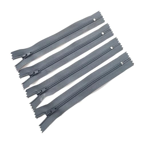 Fermeture éclair nylon 10 cm pour remplacer facilement un zip cassé sur vos vêtements gris