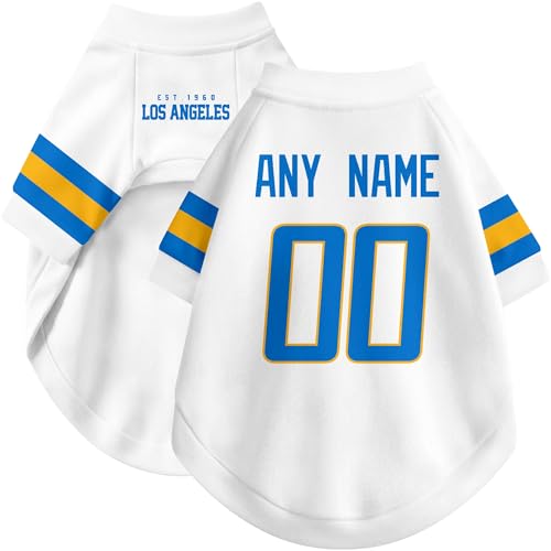 Image of Los Angeles Dog Clothes Jersey Style Personalized Pet T Shirt with Custom Name Number for Small Medium Large Dogs