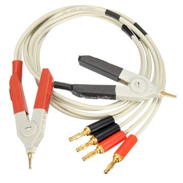 Generic Lcr Meter Low Resistance Leads Banana Plug Clip Cable For Terminal Kelvin Test