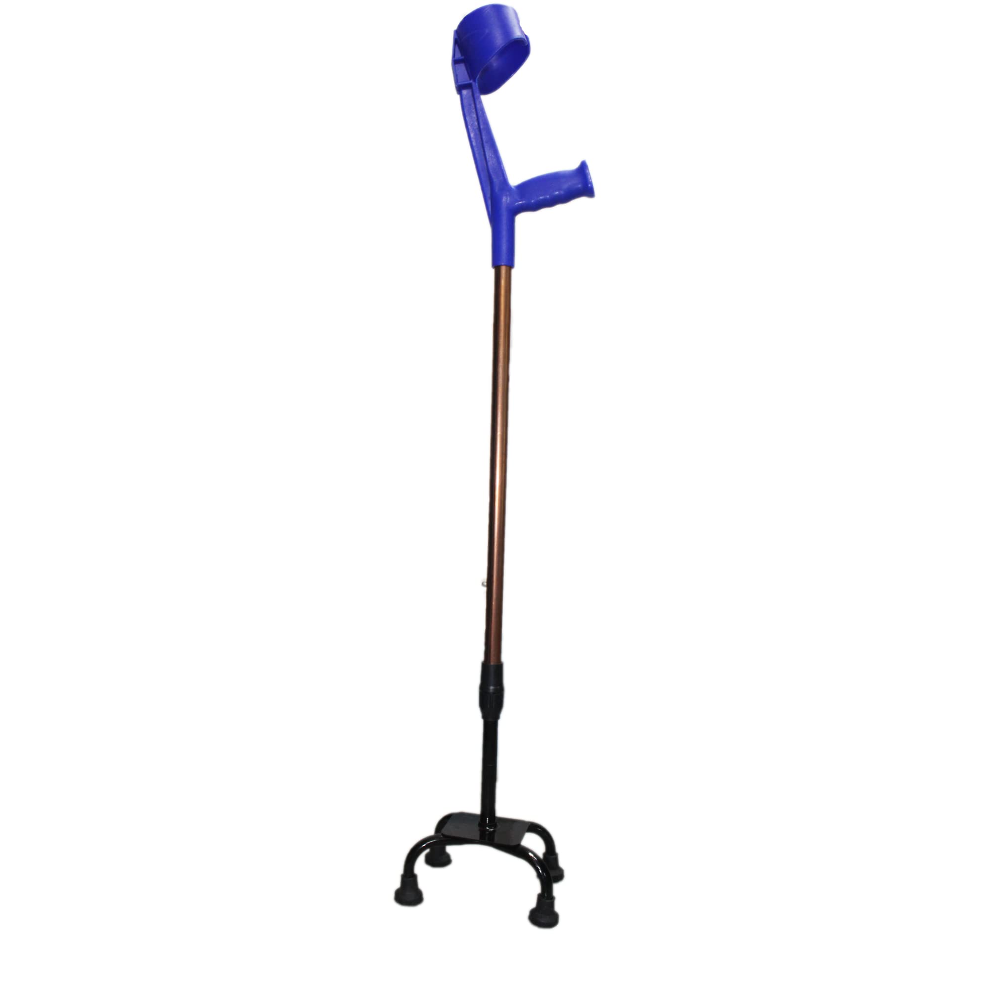 Walking Stick with Elbow Crutches for Men/Women/Old People Patient- Height Adjustable Aluminum Four Leg Shaped Support (Blue)-image-6
