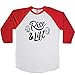 Rise and Lift Unisex Baseball Long Sleeve Tee White-Red X-Small