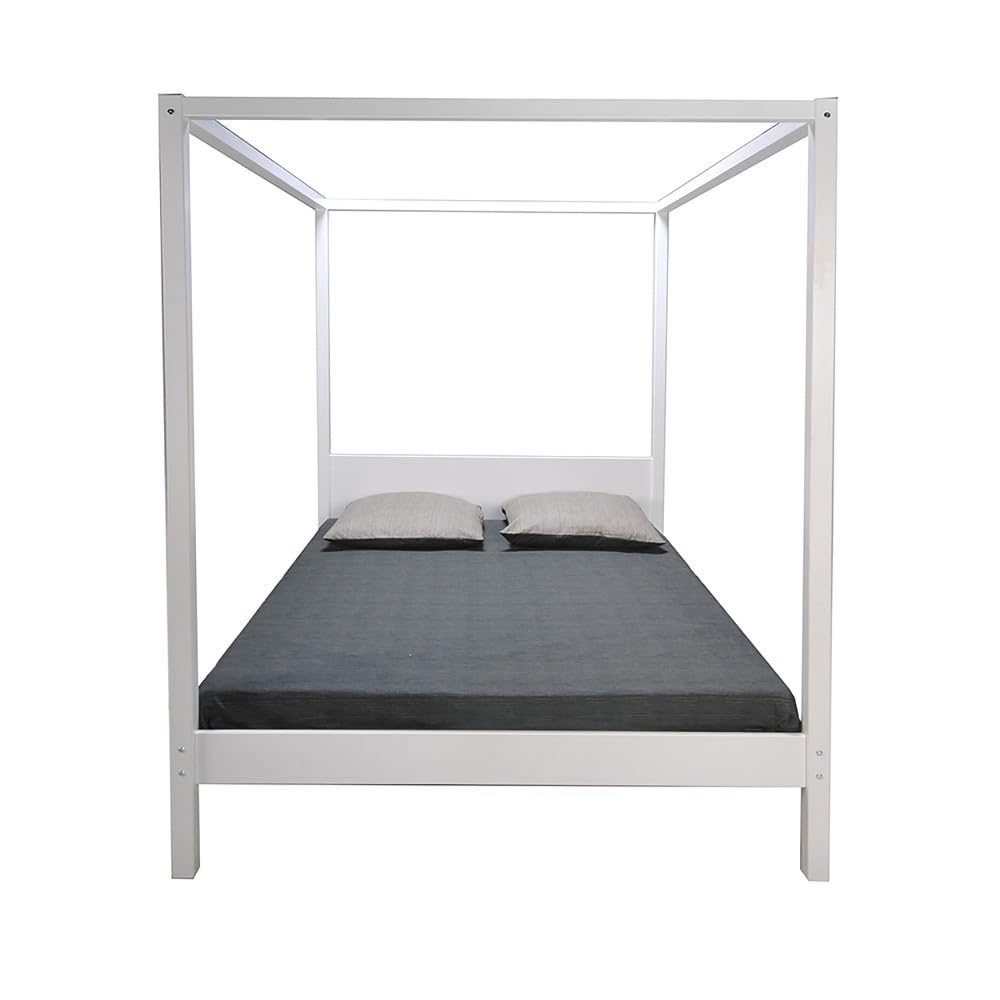 WEBER INDUSTRIES Lit Double à baldaquin Romance 140x190 / Blanc