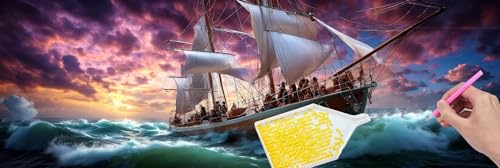 Voilier en mer Diamond Painting XXL pour décoration murale grand format de salon