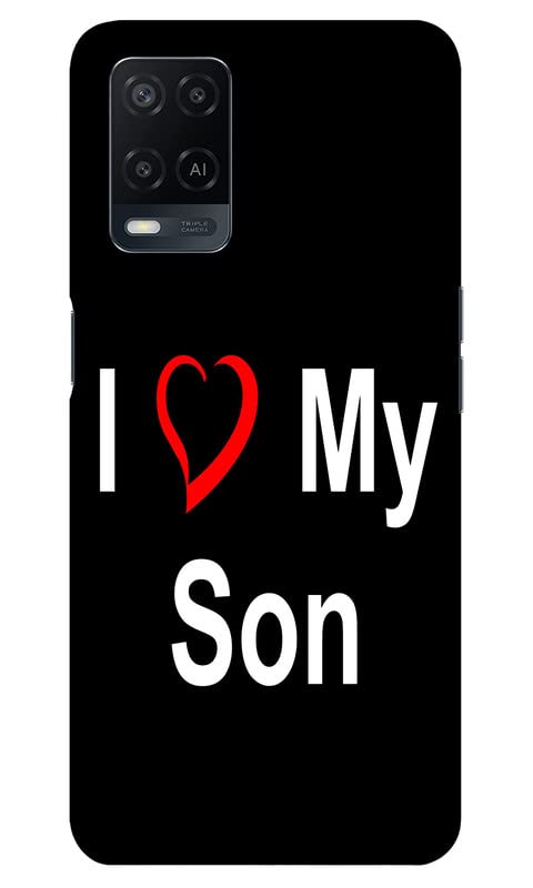 Grey Cloud India I Love My Son Back Cover for Oppo A54 4G (Poly Carbonate | Black)