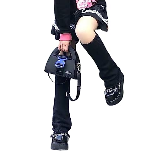 Image of DOOVID Leg Warmers for Women Kawaii Knit Long Socks Girls Harajuku Lolita Leg Warmers Goth Ankle Heap Socks
