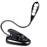 Criacr Clip on Book Light, 4 LED Portable Reading Light, Battery Operated Reading Lamp, Touch Sensitive Table Reading Light, for Readers, Kids, Desk, Headboard, Bedstead, Office Table, Christmas