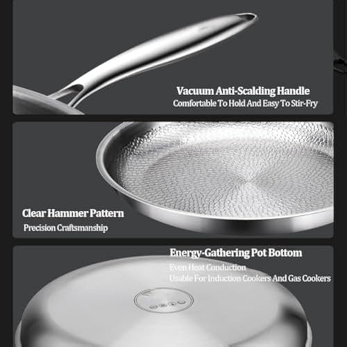 Titanium Pfanne, Titan Pfanne Unbeschichtet, Titanium Hammered Pan Pro mit Deckel, Antihaft Titanpfanne 26/28/30 cm for Cooking, Multifunctional Pots and Pans Set (Ohne Abdeckung, 30cm) - Image 6