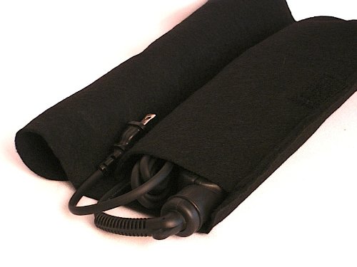 Heat-resistant Plain Black Felt Dual-purpose Travel Mat and Pouch for Flat Irons
