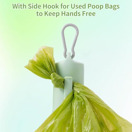 Image of 3Pack Dog Poop Bag Holder with Hook to Hold Used Bag, Build in Rotate Pole for Easy Pull Out Bags Lightweight Pet Waste Bag Dispenser with Clip for Leash Attach Doggy Walking Parking