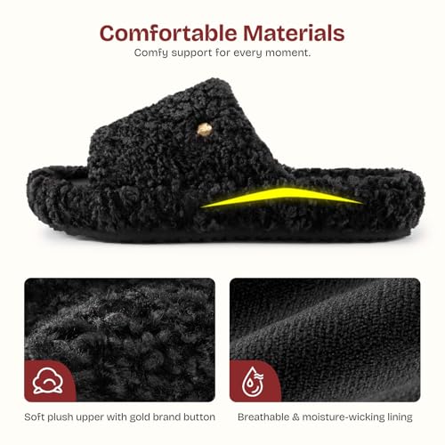 EverFoams Women's Fashionable Open-toe Slippers with Cozy Plush Non-Slip Sole3