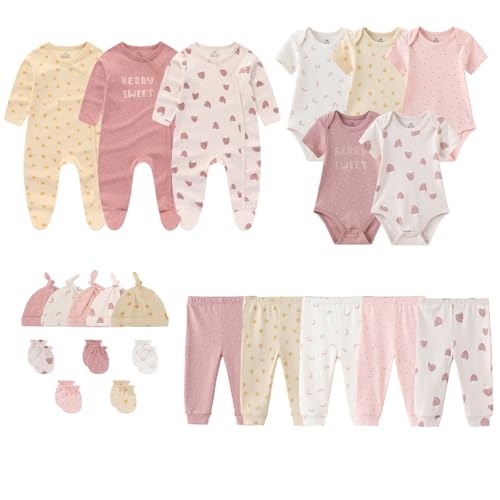 Image of MAMIMAKA Newborn Layette Gift Set 23-Piece Baby Bodysuits Infant Outfits Essentials and Accessories 0-12 Months