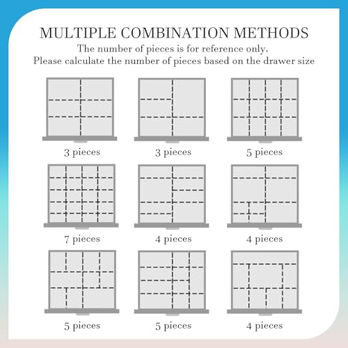 Adjustable Drawer Dividers - Pack of 20 for Organizing (Grey) - Image 3