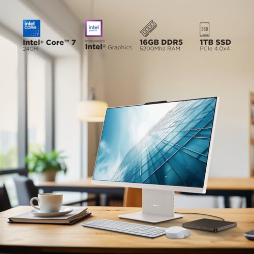 Image of Lenovo IdeaCentre AIO Intel Core 7 240H 27 inch QHD (16GB RAM /1TB SSD /Win11 /Microsoft 365 Basic + Office Home 2024 /3Wx2 Harman Speakers /Wireless EOS Keyboard & Mouse, Grey), F0HM00PXIN All-in-One Desktop