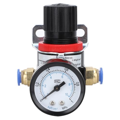 Air Compressor Pressure Regulator Reducing Valve with 8mm Connector Air Pump Treatment Fittings Accessories Plastic Steel Holes Part Connector Retaining Ring