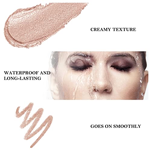 Boobeen Double-Ended Eyeshadow Stick Waterproof Glitter Eyeshadow Pen Creamy Eye Shadow Highlighter Pencil Shimmer And Matte Eyeshadow For Eye Makeup #TOP3