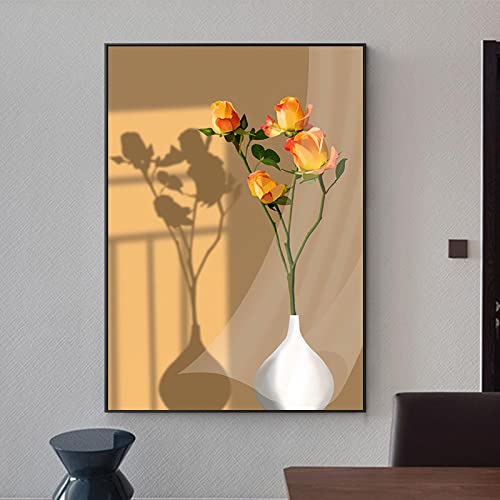 Toile printemps peinture sans cadre grand format 60x90cm style floral abstrait