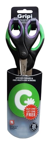 Richardson Sheffield Gripi Kitchen Scissors, Pack of 2, Green