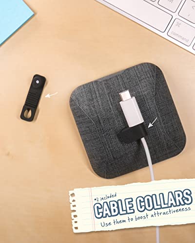 Smartish Magnetic Cord Holder - Cable Wrangler Organizer With Magnet Clips For Charger Management On Desktop, Nightstand, Or Side Table - No. 2 Pencil Gray #TOP4