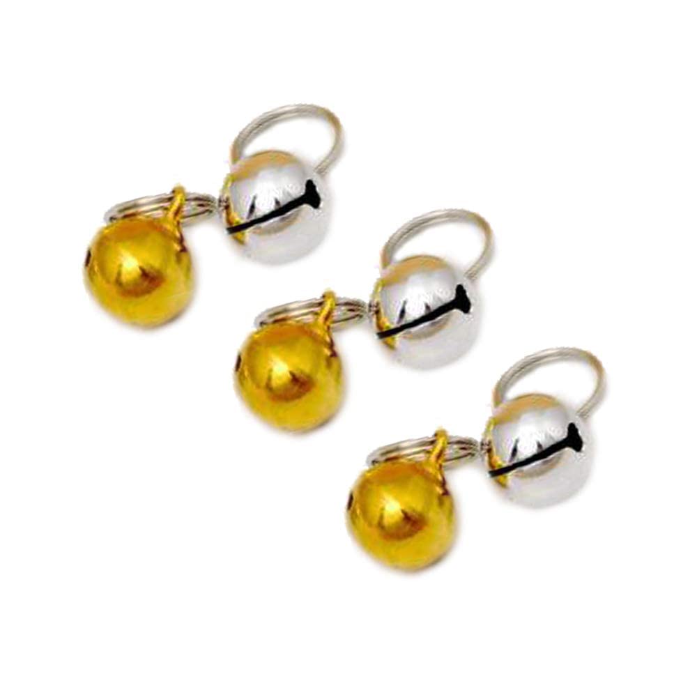 Drema 6 kleine Glöckchen, Hunde- und Katzenhalsband-Zubehör, 1,27 cm (3 Gold + 3 Silber)