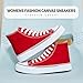 hash bubbie High Top Sneakers for Women Classic High Tops Canvas Shoes Lace up Women's Fashion Sneaker(Red,US7.5W/US5.5M)