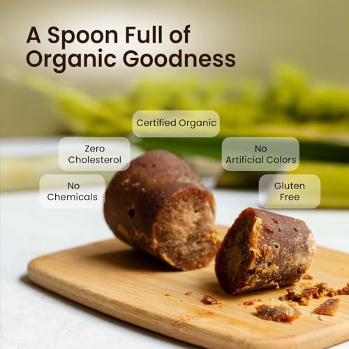 Image of Pure Tree Certified Organic Jaggery Cubes Small | 1.8 Kg / 1800 g | Sugarcane Gur Cubes | Desi Gud Jaggery Cubes from Jaggery Block (No Preservatives)
