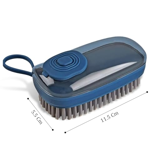 Image of Zapsol Cloth Washing Brush with Built-in Liquid Dispenser | Multipurpose Laundry Brush with Soft Bristles for Clothes, Shoes, Utensils & Tile Cleaning | Durable Plastic Scrub Brush (Pack of 1)