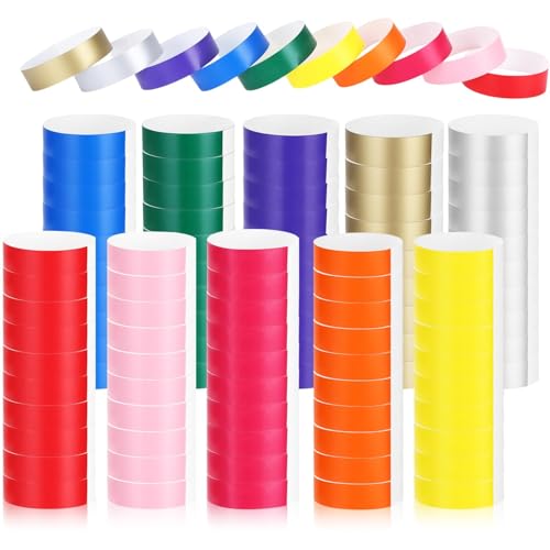 1000 Piezas Pulseras De Papel Para Eventos, 25×1,9cm Pulseras Para Fiestas, 10 Colores Pulseras Fiesta, Pulseras Para Eventos Para Eventos Festivales De Música Conciertos Concursos