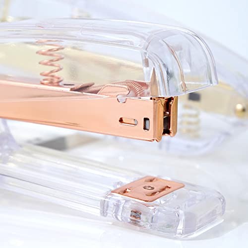 DONTHINKSO Goud Acryl Premium Nietmachine Clear Briefpapier Bureau Accessoires voor Dagelijkse Kantoor Noden Moderne… - Image 8