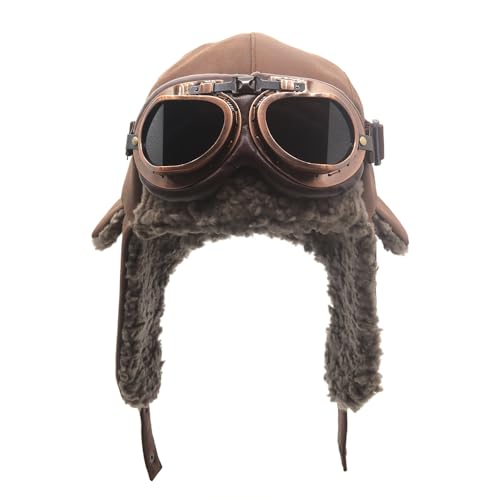 Cuhubyup Adults Vintage Aviator Hat Trapper Cap