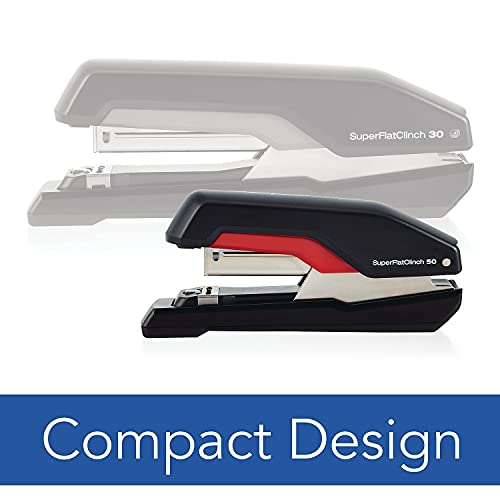 Rapid 5000599 Supreme S50 Superflatclinch Half Strip Stapler 50-Sheet Capacity Black/Red #TOP2