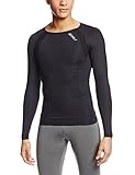 2XU Men's Long Sleeve Compression Top, Black/Black, Medium