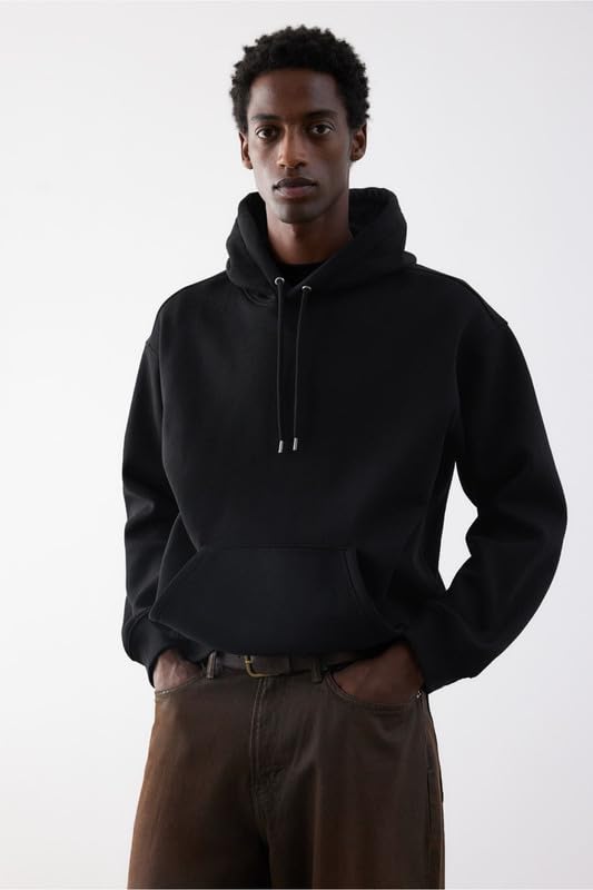 Image of Casual Fleece Hoodie Sweatshirt Solid Hooded Collar Drawstring Long Sleeve Pullover for Men & Women