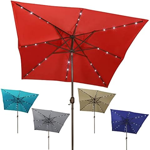 Blissun 11ft Square Patio Umbrella with LED Lights Cover