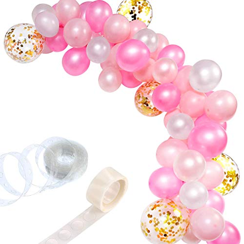 Image of Pearl Latex Balloon Arch Decoration Kit (Rose Gold, Pink, White) -112 Pieces